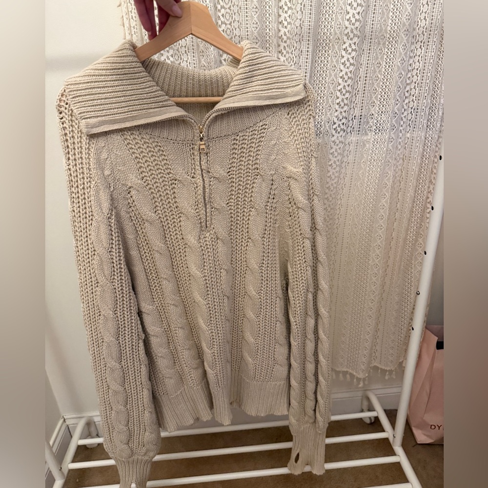 Cozy Cream Cable Knit Sweater